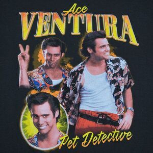 Ace Ventura Pet Detective SS Black Unisex Tee - Size Medium
